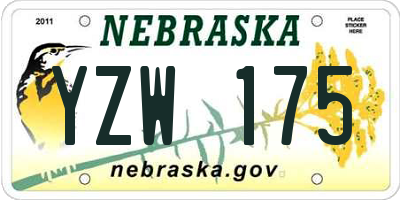 NE license plate YZW175