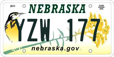 NE license plate YZW177
