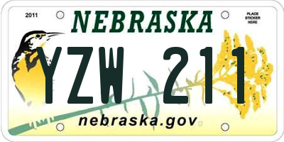 NE license plate YZW211