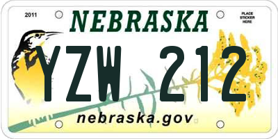 NE license plate YZW212