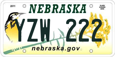 NE license plate YZW222