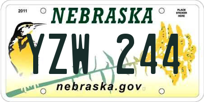 NE license plate YZW244
