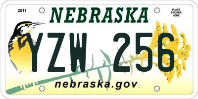NE license plate YZW256