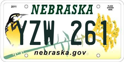 NE license plate YZW261