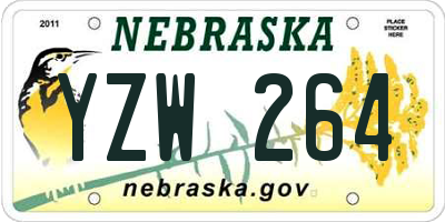 NE license plate YZW264