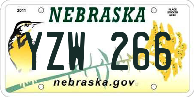 NE license plate YZW266