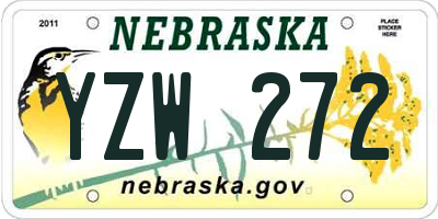 NE license plate YZW272