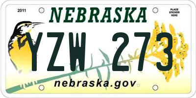 NE license plate YZW273