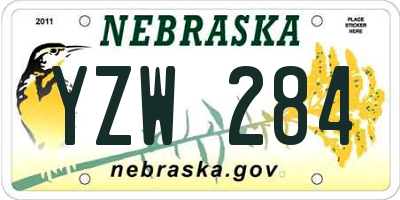 NE license plate YZW284