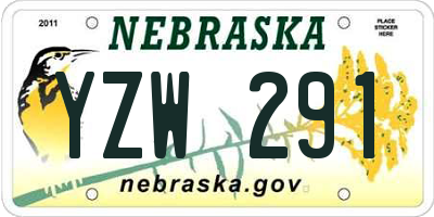 NE license plate YZW291