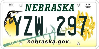 NE license plate YZW297