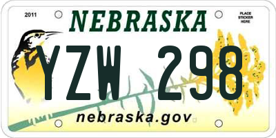 NE license plate YZW298
