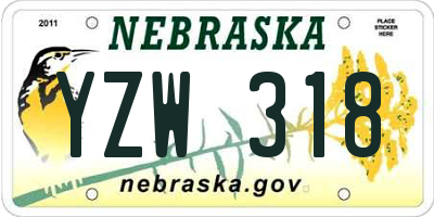 NE license plate YZW318
