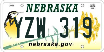 NE license plate YZW319