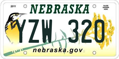 NE license plate YZW320