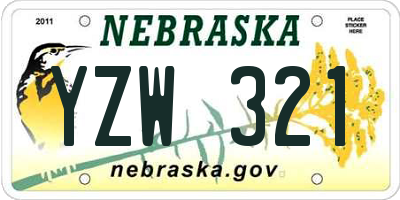 NE license plate YZW321
