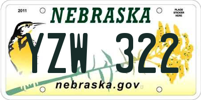 NE license plate YZW322