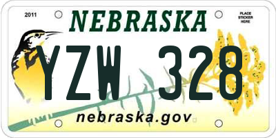 NE license plate YZW328