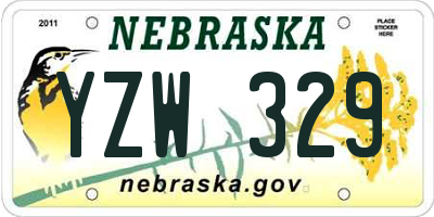 NE license plate YZW329
