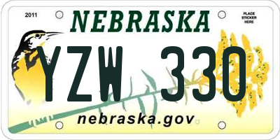 NE license plate YZW330