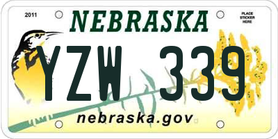 NE license plate YZW339