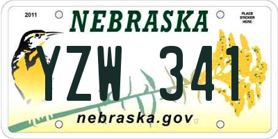 NE license plate YZW341