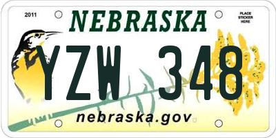 NE license plate YZW348