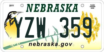 NE license plate YZW359