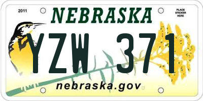 NE license plate YZW371