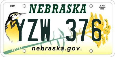 NE license plate YZW376