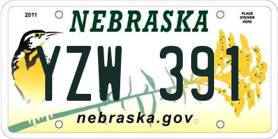 NE license plate YZW391