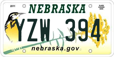 NE license plate YZW394