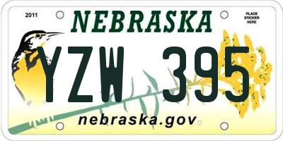 NE license plate YZW395