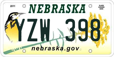 NE license plate YZW398