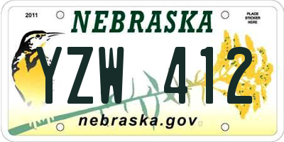NE license plate YZW412