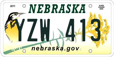 NE license plate YZW413