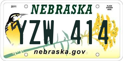 NE license plate YZW414