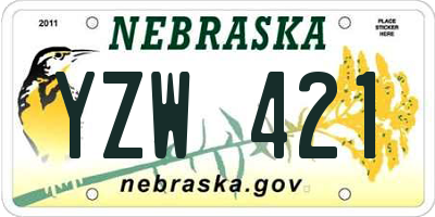 NE license plate YZW421