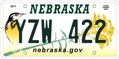NE license plate YZW422