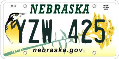 NE license plate YZW425