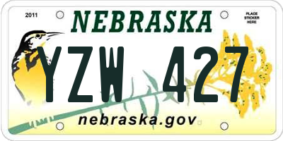 NE license plate YZW427