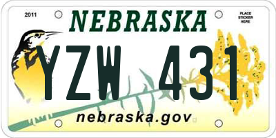 NE license plate YZW431