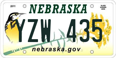 NE license plate YZW435