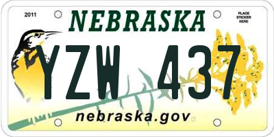 NE license plate YZW437