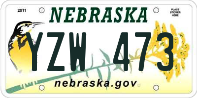 NE license plate YZW473