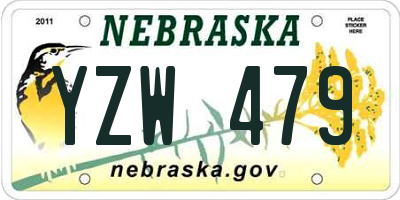 NE license plate YZW479