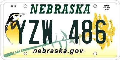 NE license plate YZW486