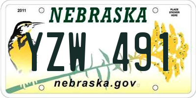 NE license plate YZW491