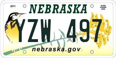 NE license plate YZW497