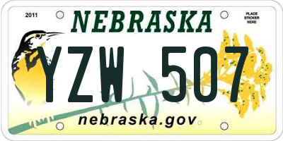 NE license plate YZW507